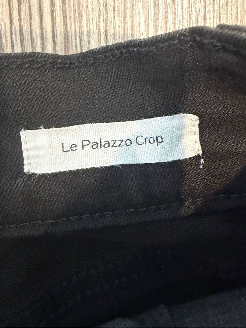 FRAME Le Palazzo Crop Film Noir Black Wide Leg Raw Hem Jeans Size 30 - Picture 10 of 13